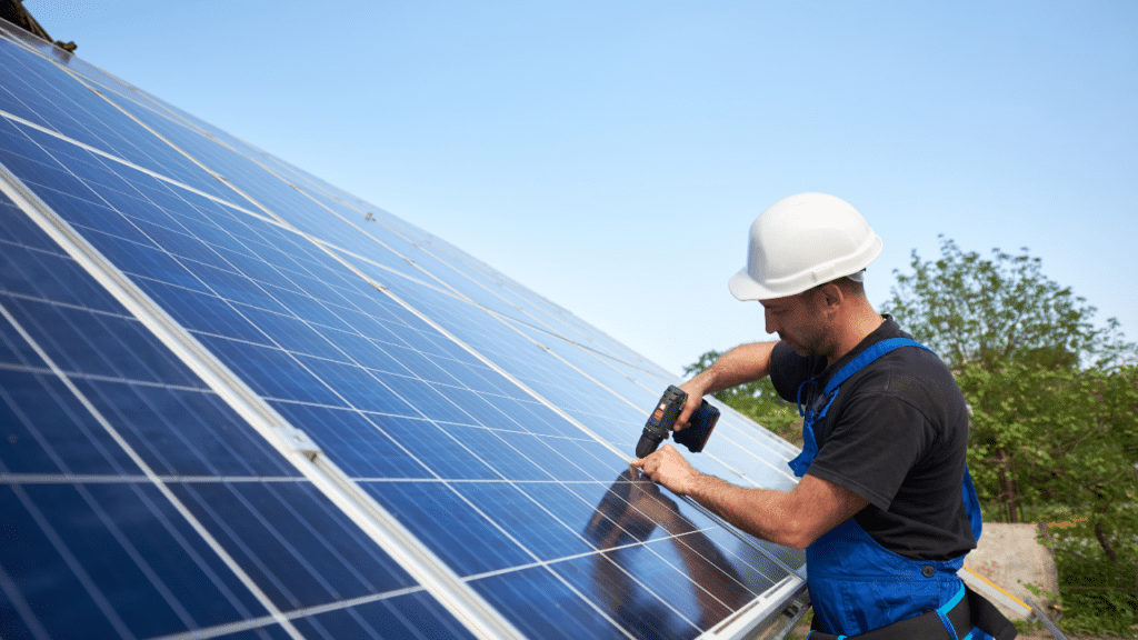 Solar panels installed on a roof