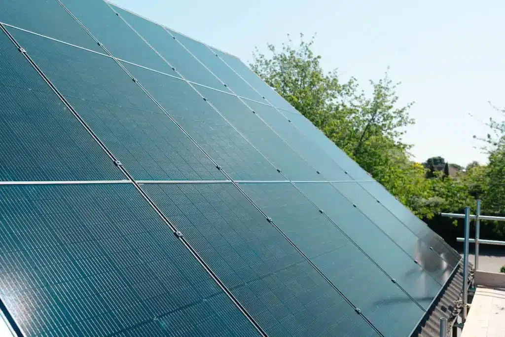 An image of 18 solar panels on a roof