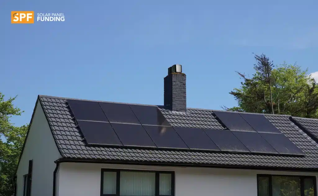 solar panel on angled roof